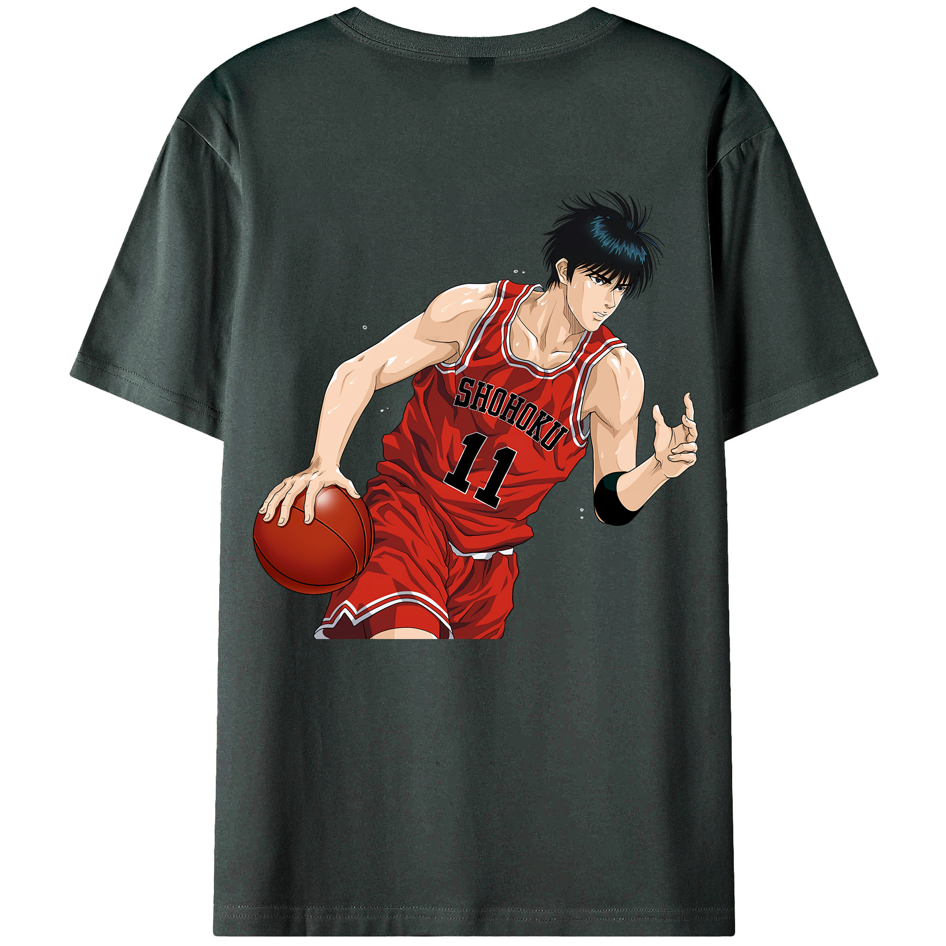 （画像用） SLAM DUNK／スラムダンク 綿100％ メンズ半袖Tシャツ（バックプリント） 通気性